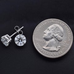 IGI 2.26TCW Round Brilliant Lab Created Diamond Gold Stud Earrings F VS1