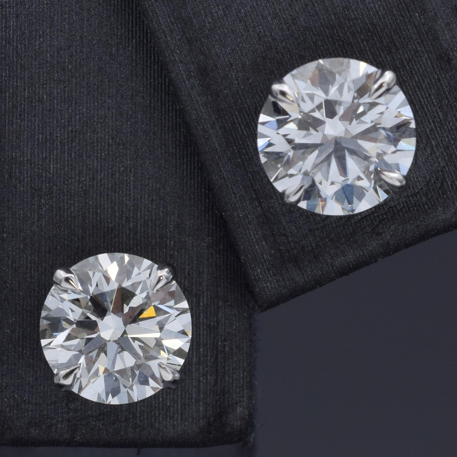 IGI 2,26TCW runder Brillant Labor erstellt Diamant Gold Ohrstecker F VS1 für Damen oder Herren