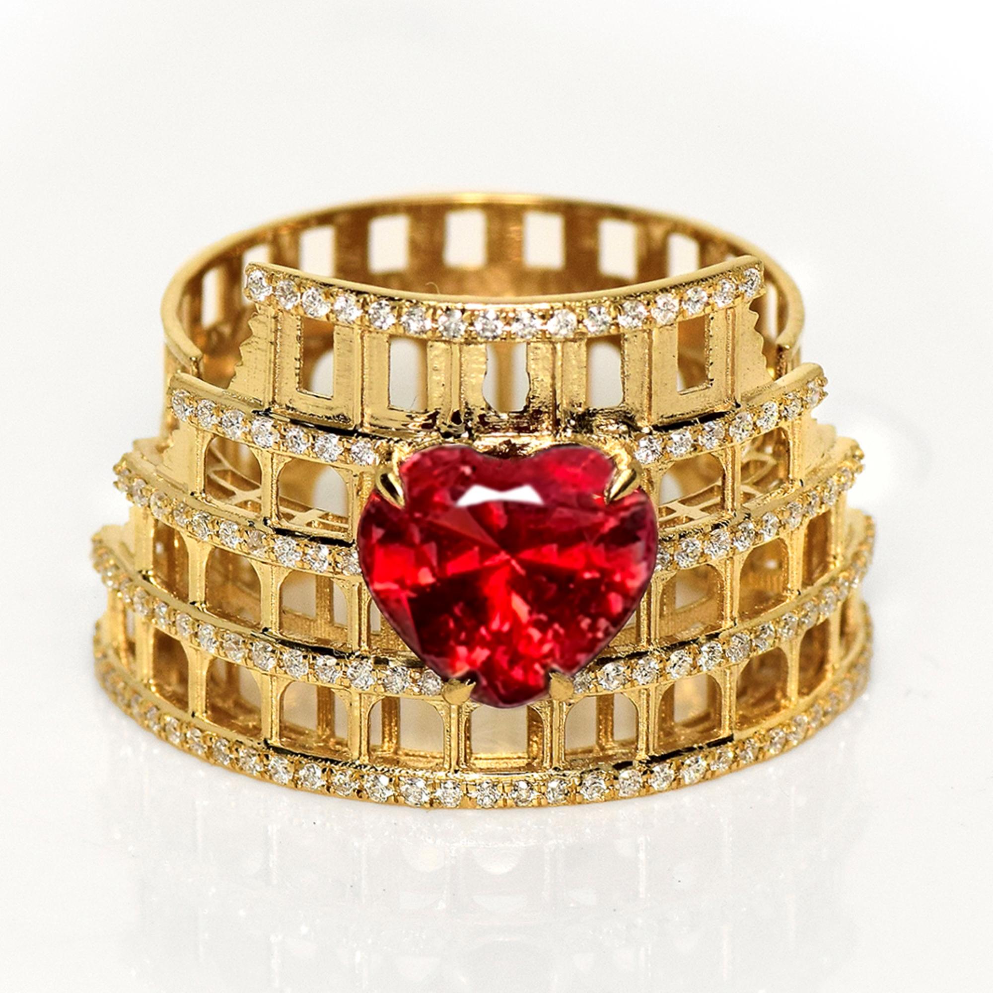 *IGI 3.00 ct 14K Gelbgold Lebendiger Roter Granat Art Deco Verlobungsring*

IGI-zertifizierter natürlicher, nicht erhitzter, lebhafter roter Granat als Mittelstein mit einem Gewicht von 3,00 ct, gefasst auf einem 14K Gelbgold Halo Design Pave' Band