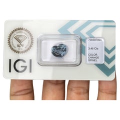 IGI 3.46Ct Greyish Blue Spinel-Flawless, sparkle & Precision Cut(10.0x8.4x5.7mm)