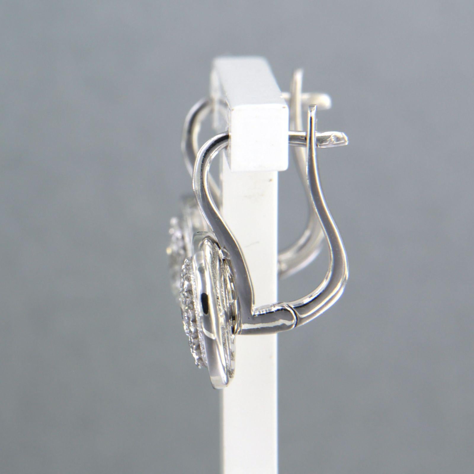 IGI and HRD Report Earrings set with diamonds up to. 1.29ct 14k white gold In New Condition For Sale In The Hague, ZH