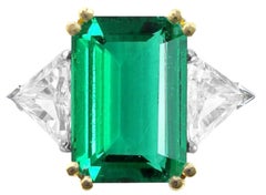 IGI Antwerp Certified 6 Carat Emerald Diamond Ring