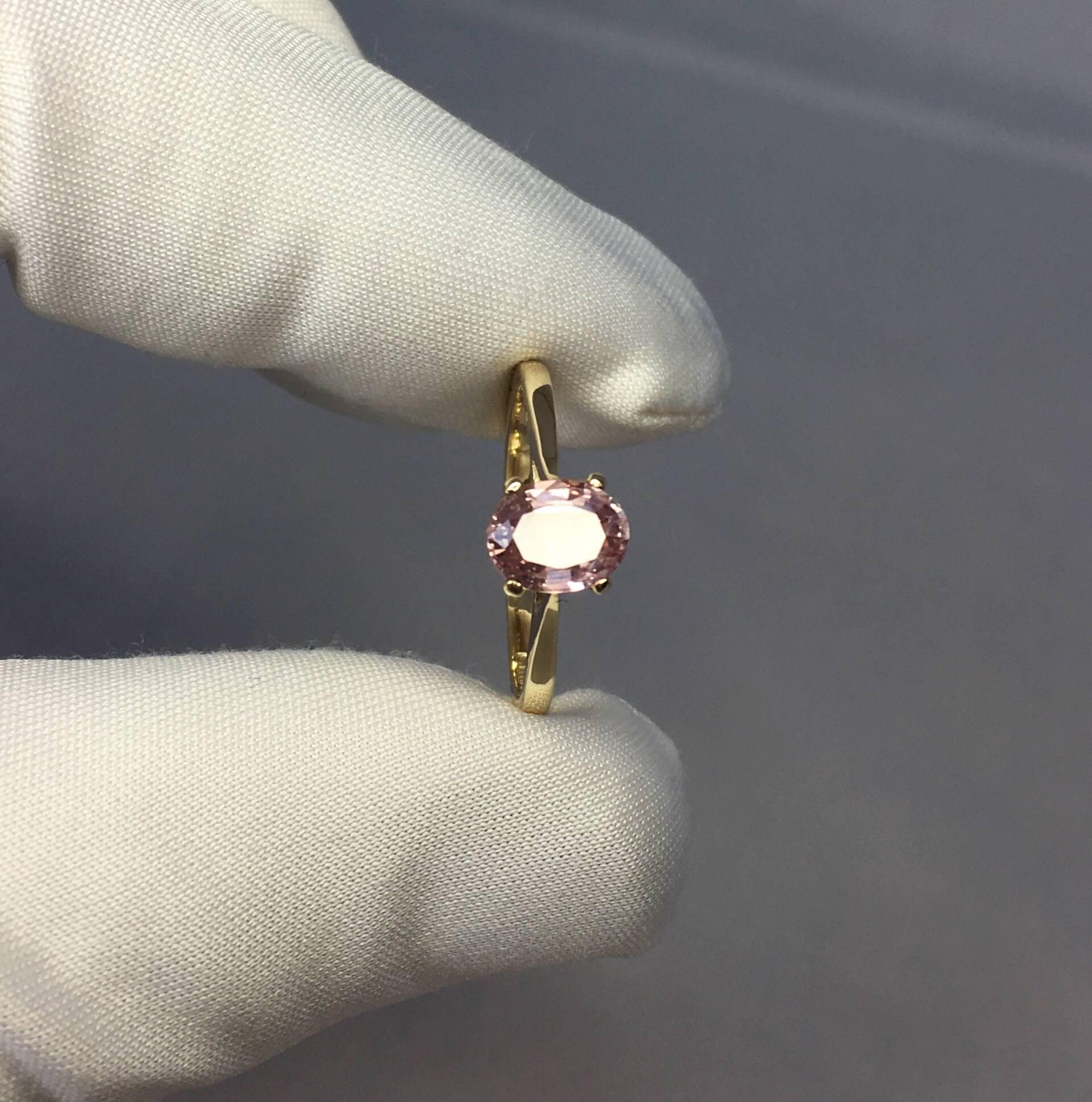 IGI Antwerp Certified Untreated Ceylon Pink Orange Sapphire Solitaire Gold Ring 1