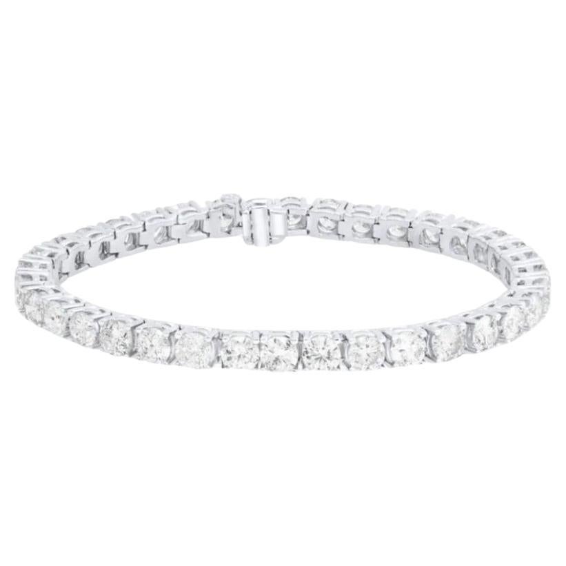IGI Certifie 14,00 Quilates F/VS1 Diamantes Redondos Brillantes Pulsera de Tenis de Oro de 14K
