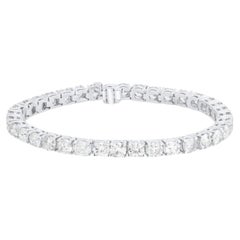 IGI Certifie 14,00 Quilates F/VS1 Diamantes Redondos Brillantes Pulsera de Tenis de Oro de 14K