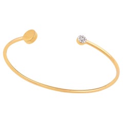 IGI Certified 0.060 Carat Natural Diamond 'SI/H-I' 14K Gold Bangle