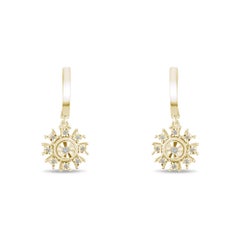 IGI Certified 0.1 Carat Natural Diamond Fine Jewelry Earrings in 8K Gold