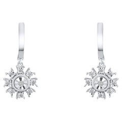 IGI Certified 0.1 Carat Natural Diamond Fine Jewelry Earrings in 8K Gold