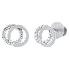 IGI Certified 0.10 Carat Natural Diamond 'SI/G-H-I' 14K White Gold Stud Earrings