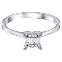 IGI-zertifizierter Statement-Ring mit einem natürlichen Baguette-Diamanten von 0,11 Karat aus 14-karätigem Gold