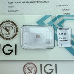 IGI Certified 0.11ct Natural Untreated Fancy Light Pink Diamond Round Cut