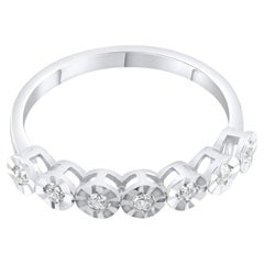 IGI Certified 0.12 Carat Natural Diamond Classic Statement Ring in 8K Gold