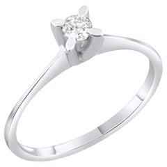 IGI-zertifizierter Solitär-Statement-Ring mit einem natürlichen Diamanten von 0,12 Karat aus 14-karätigem Gold