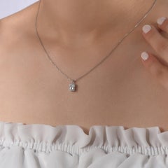IGI Certified 0.12 Carat Natural Diamond Statement Necklace in 14K Gold