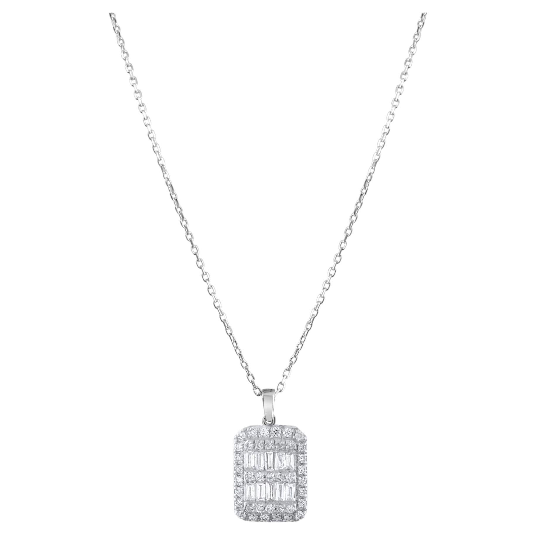 IGI Certified 0.12 Carat Natural Diamond Statement Necklace in 14K Gold