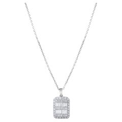 IGI Certified 0.12 Carat Natural Diamond Statement Necklace in 14K Gold
