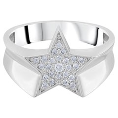 IGI-zertifizierter Statement-Sternring mit einem natürlichen Diamanten von 0,13 Karat aus 14-karätigem Gold