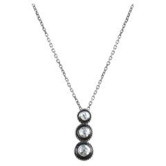 IGI Certified 0.14 Carat Natural Diamond Trio Statement Necklace in 8K Gold