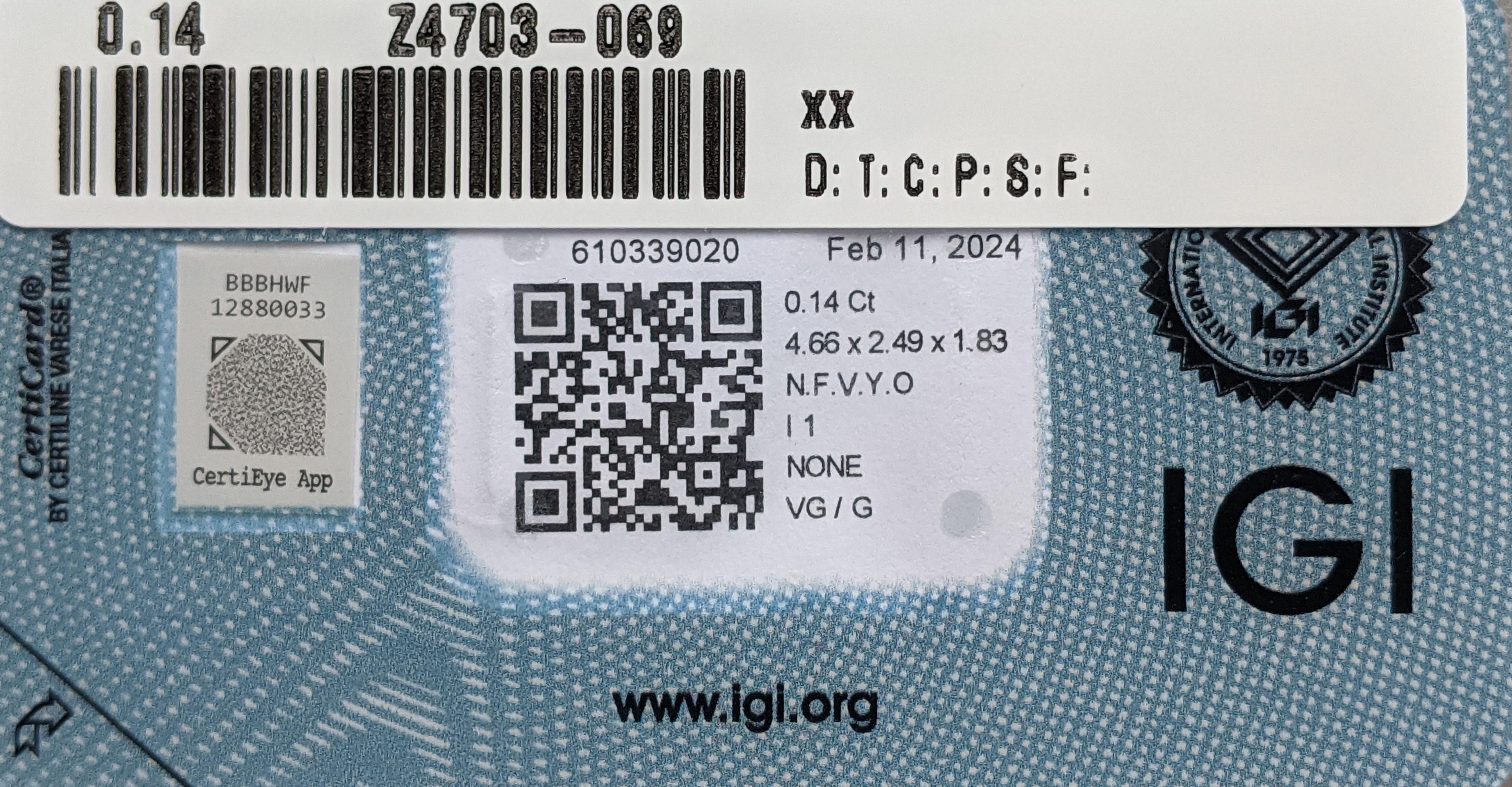  IGI certified - 0.14ct - I1 - Fancy Vivid Yellowish Orange - Diamond In New Condition In Ramat Gan, IL
