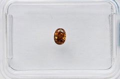 IGI certified - 0.14ct - SI1 - Fancy Vivid Yellowish Orange - Oval - Diamond