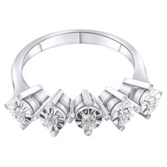 IGI Certified 0.15 Carat Natural Diamond Classic Statement Ring in 8K Gold
