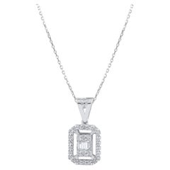 IGI Certified 0.15 Carat Natural Diamond Statement Necklace in 14K Gold
