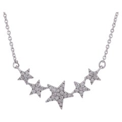 IGI Certified 0.150 Carat Natural Diamond 'SI/H-I' 14K Gold STAR Necklace