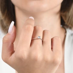 IGI Certified 0.18 Carat Natural Diamond Baguette Statement Ring in 14K Gold