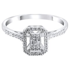 IGI-zertifizierter Statement-Ring mit einem natürlichen Baguette-Diamanten von 0,18 Karat aus 14-karätigem Gold