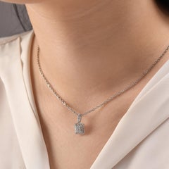 Collana di grande effetto con diamante naturale da 0,18 carati certificato IGI, in oro 14K