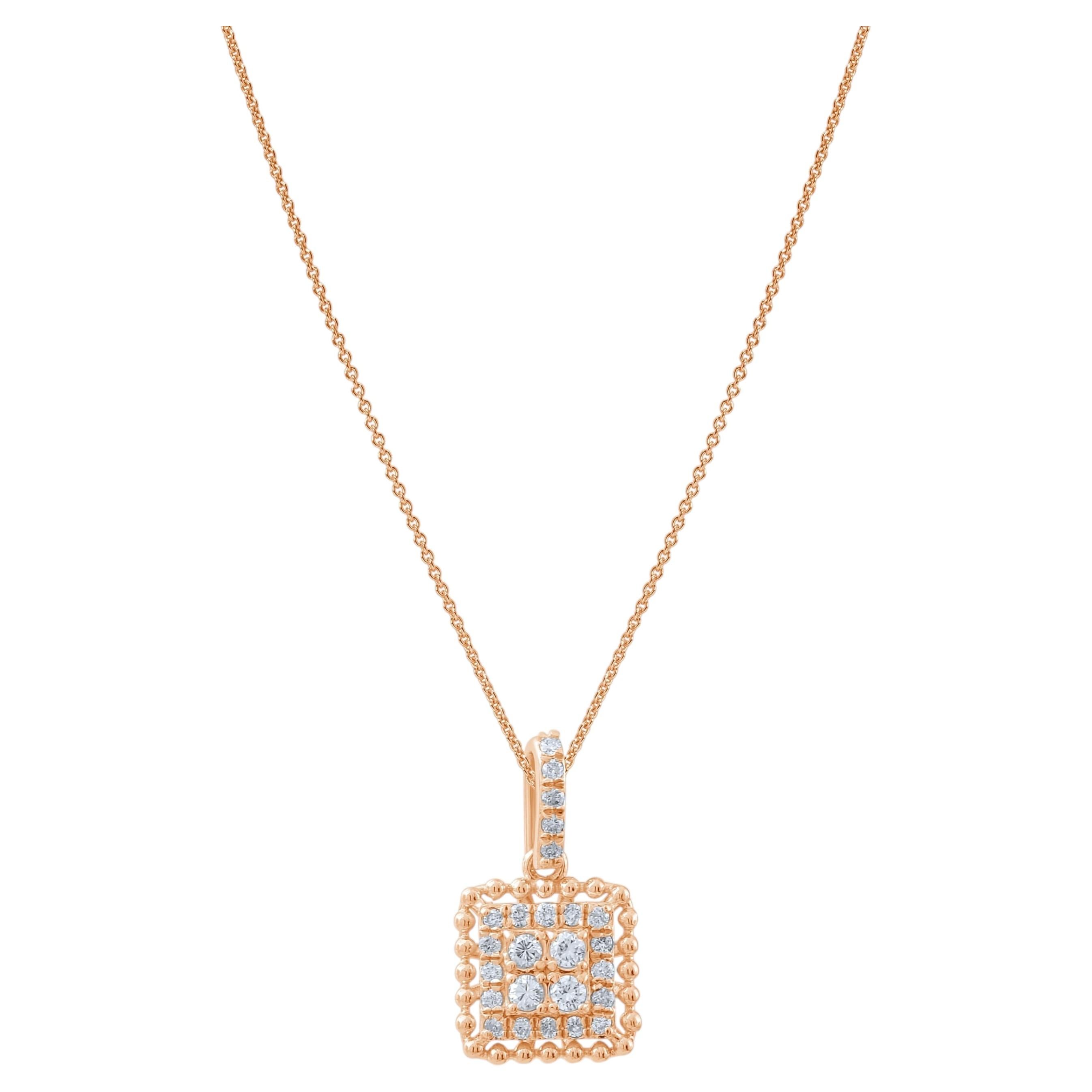 IGI-zertifizierte Statement-Halskette mit einem natürlichen Diamanten von 0,18 Karat in 14-karätigem Gold