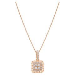 Collana di grande effetto con diamante naturale da 0,18 carati certificato IGI, in oro 14K