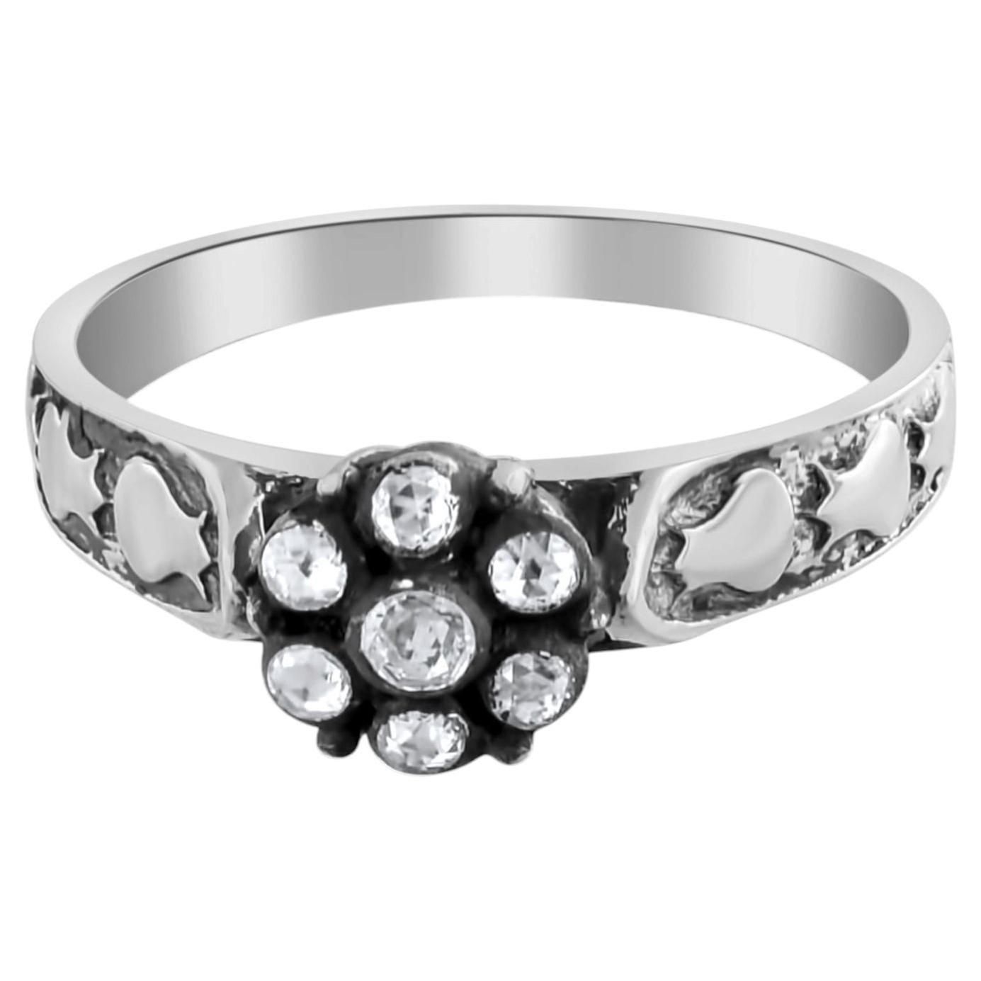IGI Certified 0.20 Carat Natural Diamond Classic Statement Ring in 8K Gold