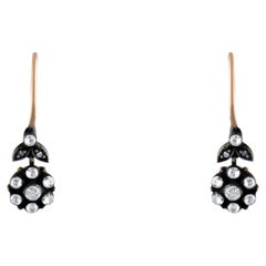 IGI Certified 0.22 Carat Natural Diamond Statement Earrings in 8K Gold