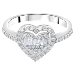 IGI Certified 0.23 Carat Natural Diamond Baguette Statement Ring in 14K Gold