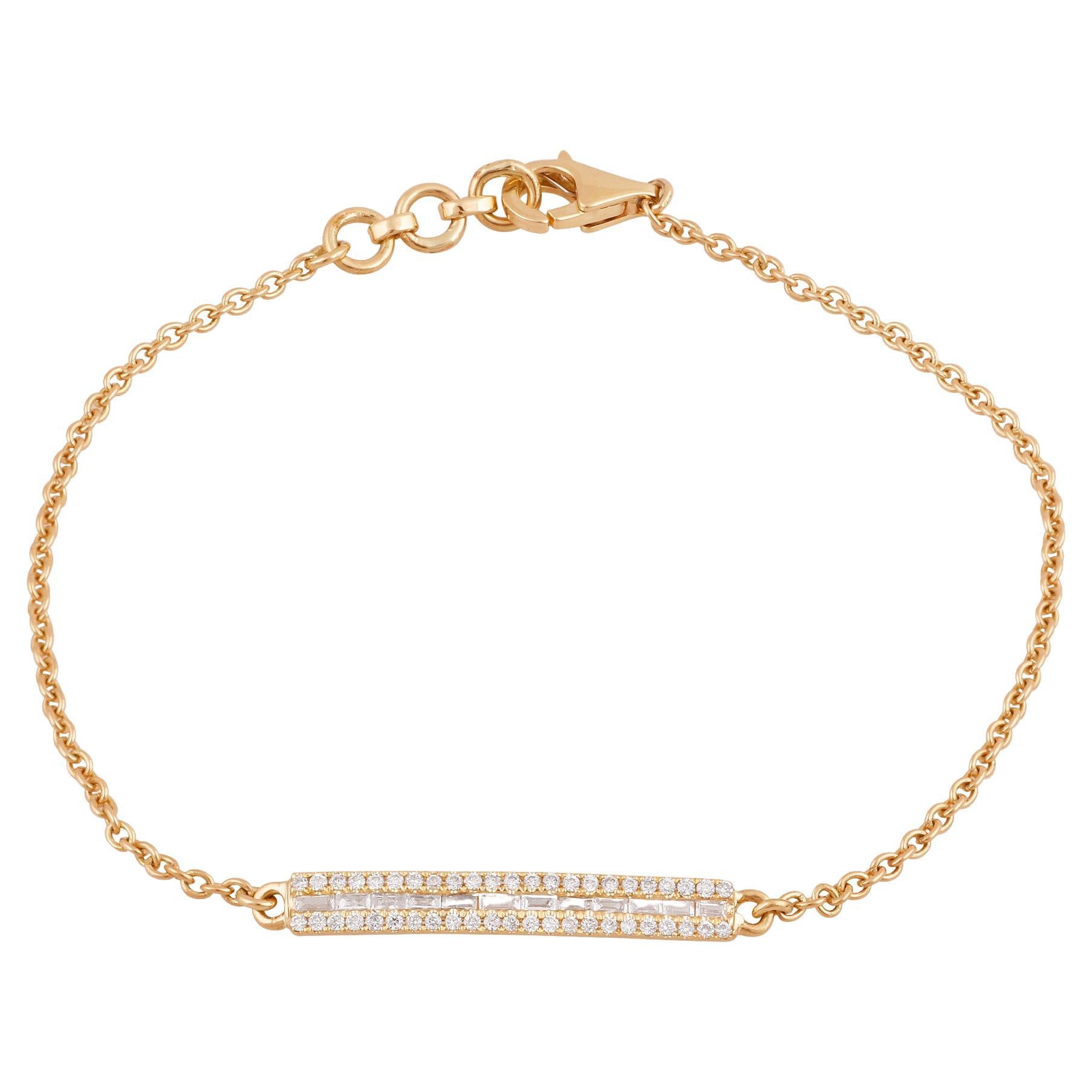 Hi June Parker Gold Minimal Adjustable Bracelet Diamond 0.27 Carat For ...