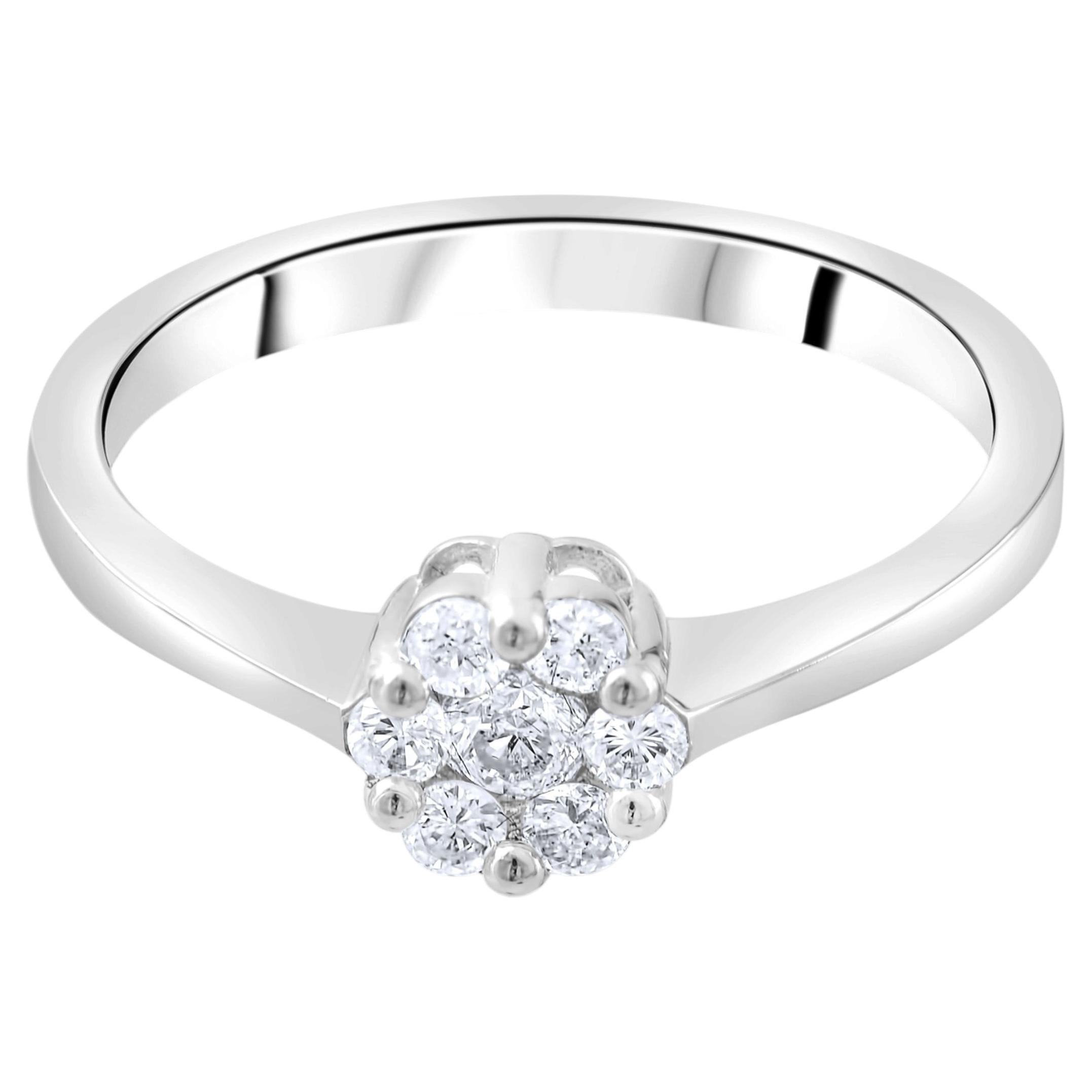 IGI Certified 0.25 Carat Natural Diamond Classic Statement Ring in 14K Gold