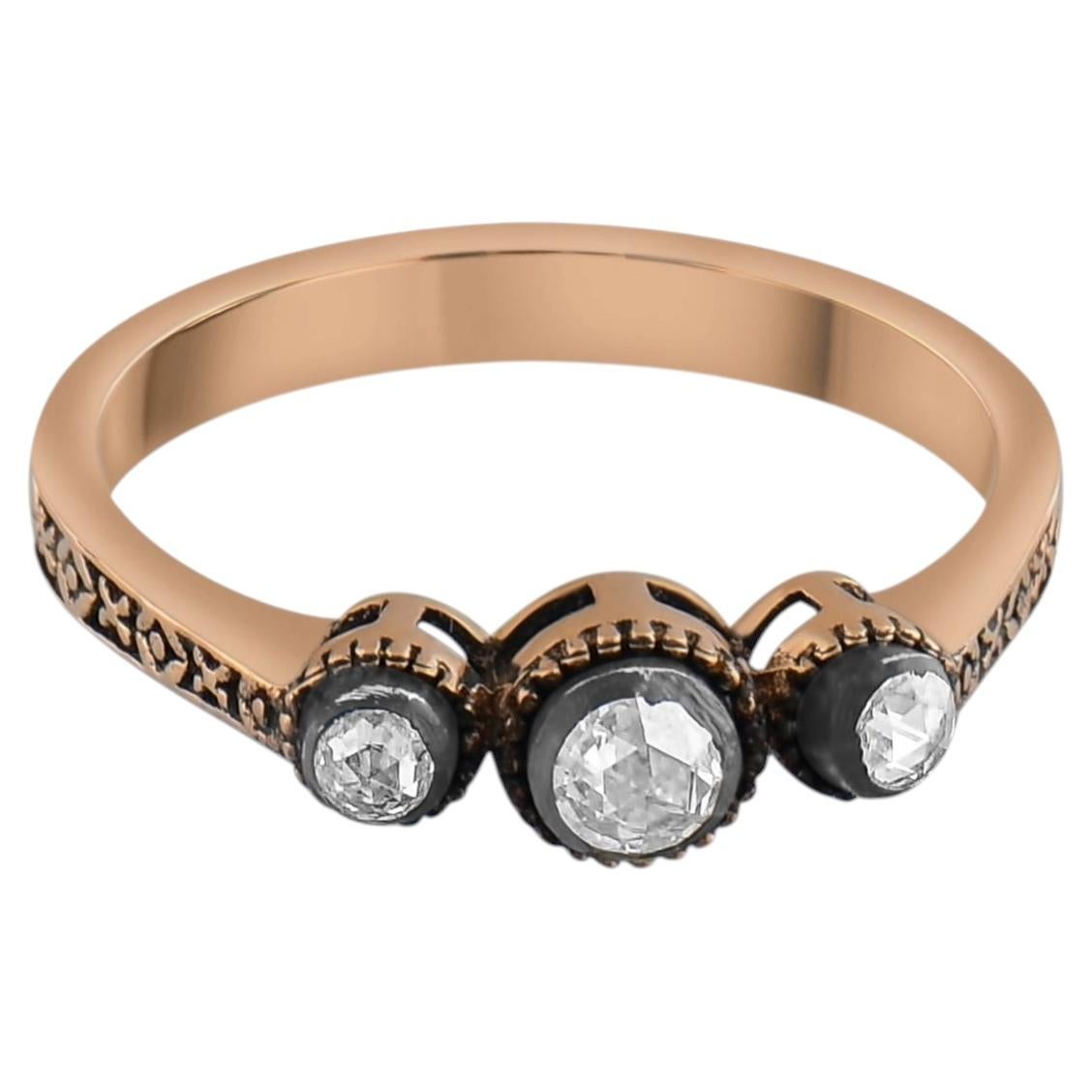 IGI Certified 0.26 Carat Natural Diamond Classic Statement Ring in 8K Gold