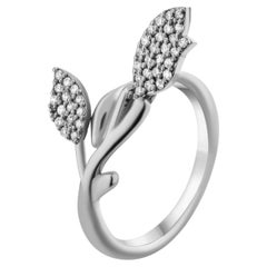 IGI Certified 0.26 Carat Natural Diamond Statement Leaf Ring in 14K Gold