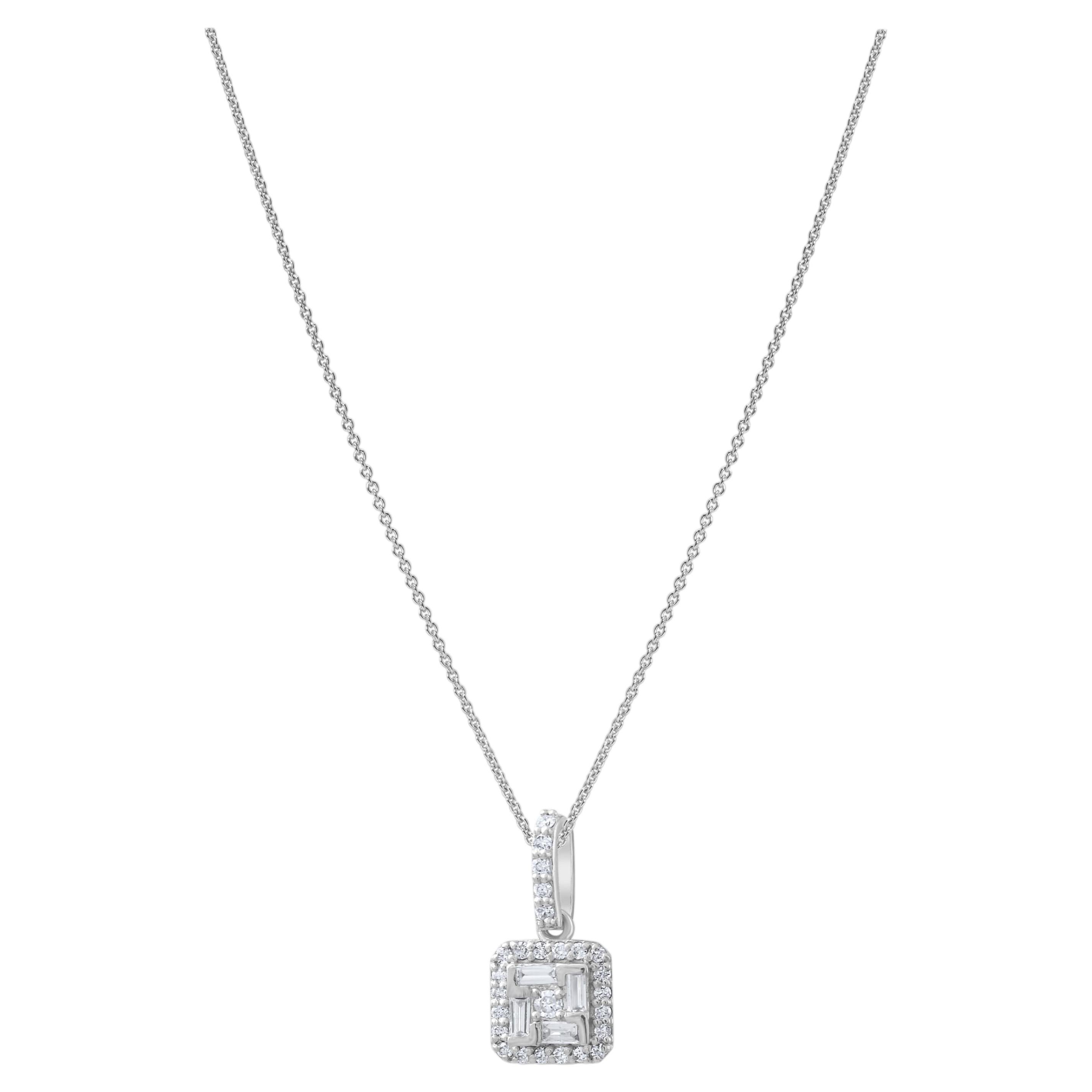 IGI Certified 0.26 Carat Natural Diamond Statement Necklace in 18K Gold