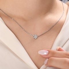 IGI Certified 0.27 Carat Natural Diamond Statement Necklace in 14K Gold