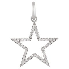 IGI Certified 0.270 Carat Natural Diamond 
SI/H-I
 14k Gold Star Pendant