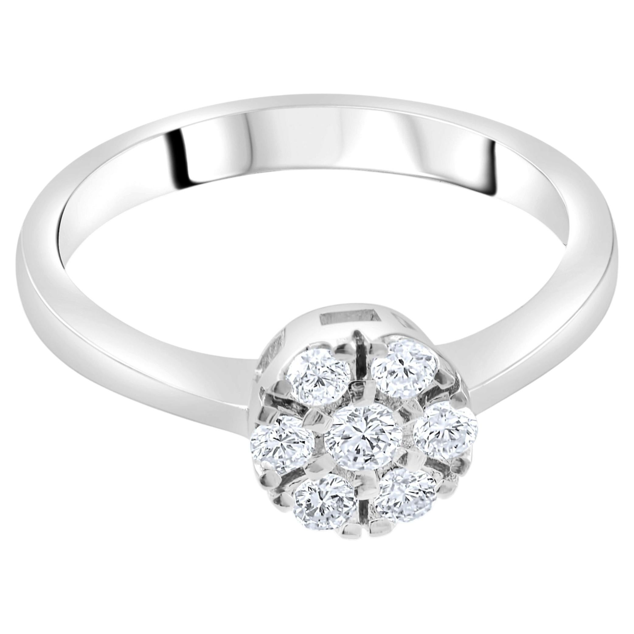 IGI Certified 0.29 Carat Natural Diamond Classic Statement Ring in 14K Gold