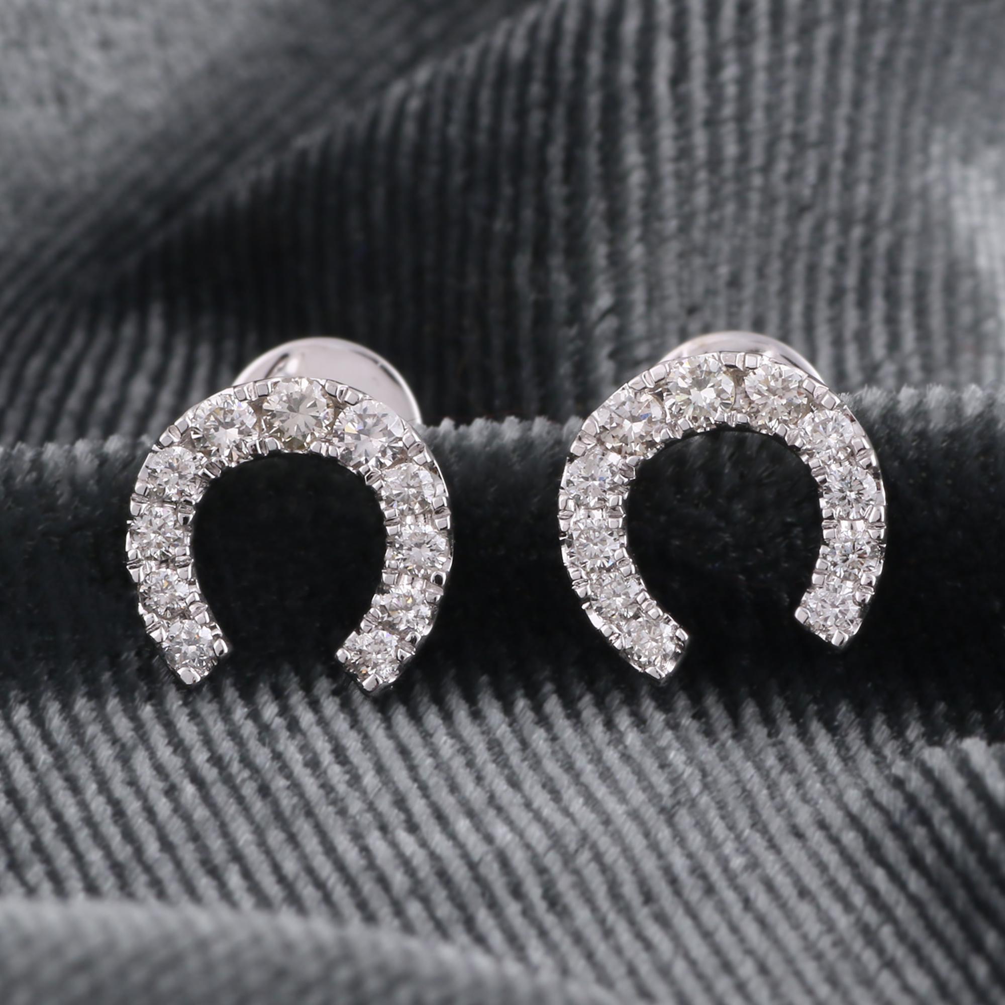 Moderne Boucles d'oreilles en or blanc 14 carats avec diamants naturels certifiés IGI de 0,29 carat « SI/IJ » en vente