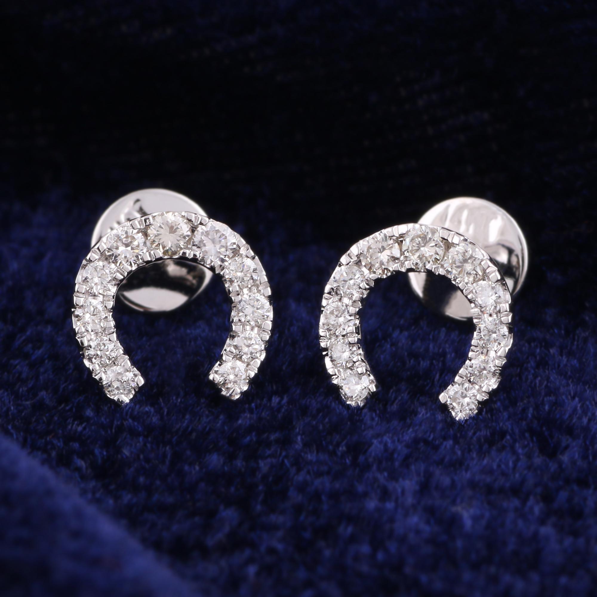 Boucles d'oreilles en or blanc 14 carats avec diamants naturels certifiés IGI de 0,29 carat « SI/IJ » Neuf - En vente à Jaipur, RJ