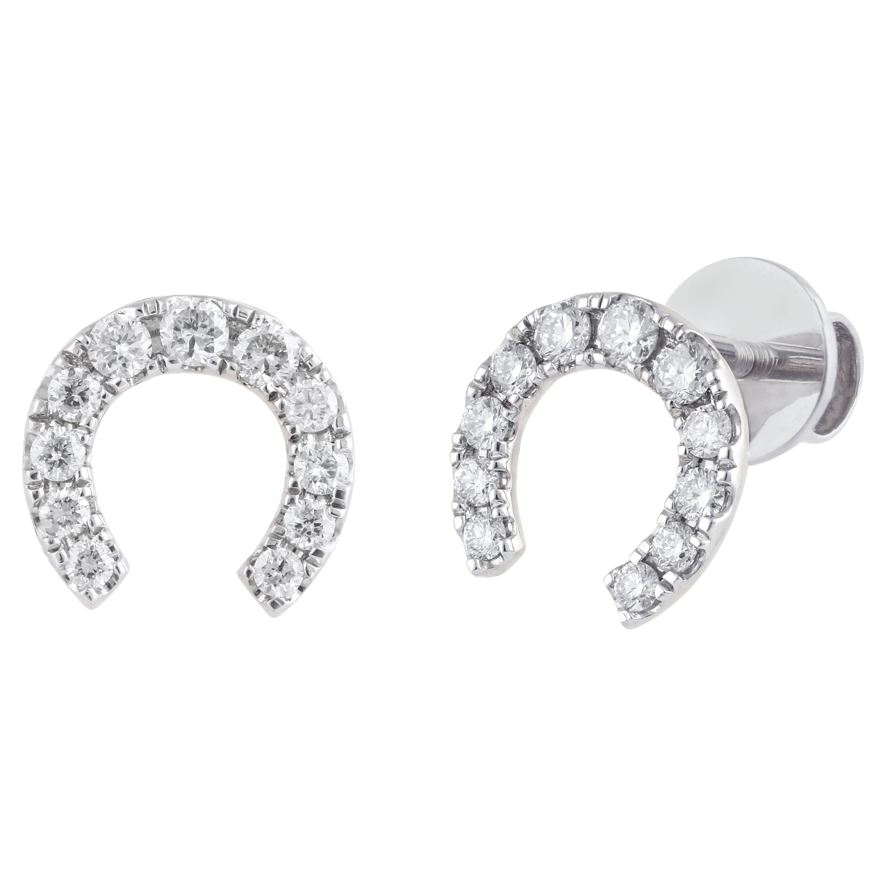 IGI Certified 0.29 Carat Natural Diamond 'SI/IJ' 14K White Gold Stud Earrings For Sale