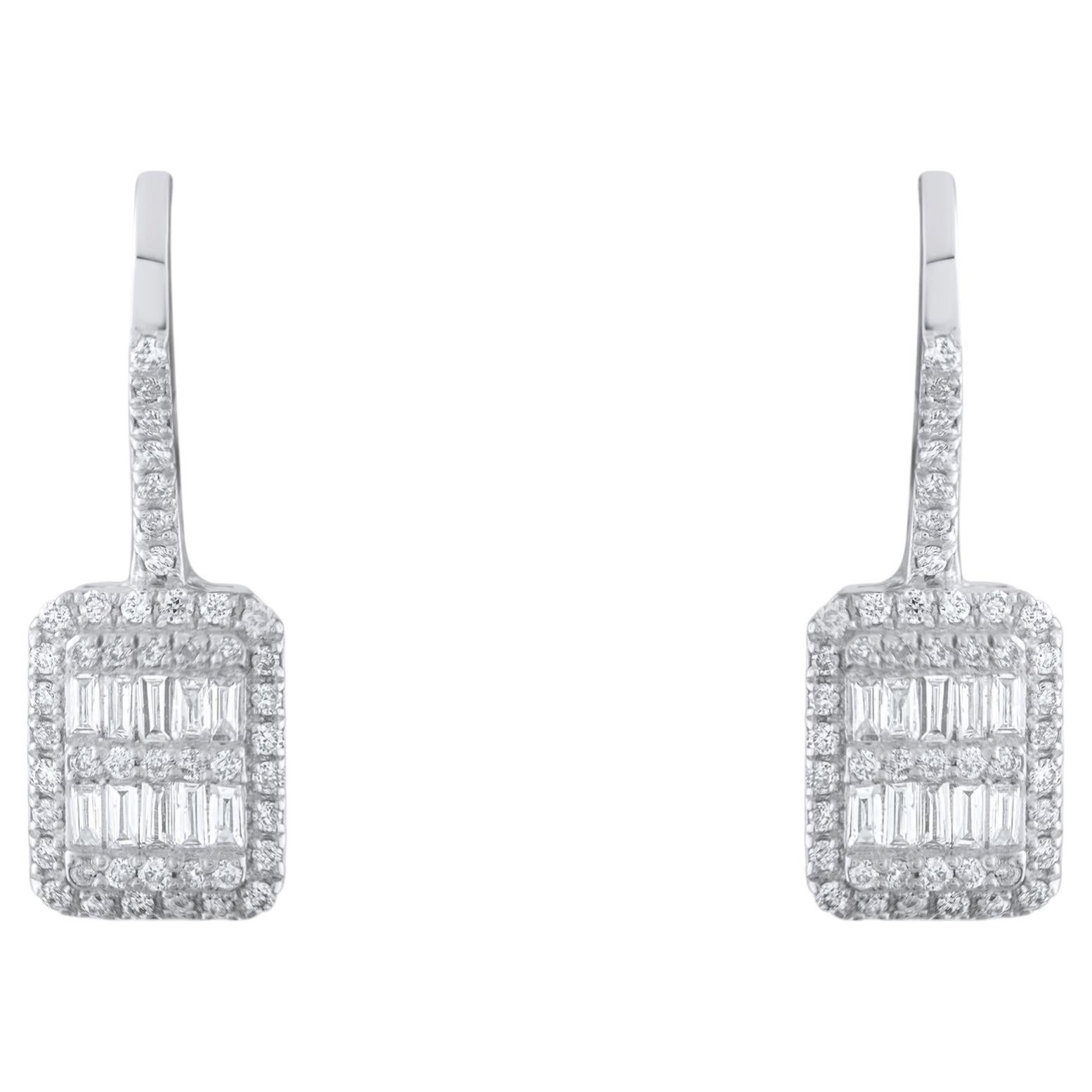 IGI Certified 0.29 Carat Natural Diamond Statement Earrings in 14K Gold