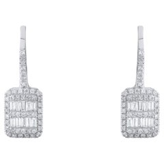 IGI Certified 0.29 Carat Natural Diamond Statement Earrings in 14K Gold
