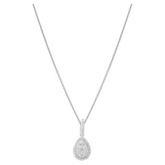 IGI Certified 0.29 Carat Natural Diamond Statement Necklace in 14K Gold