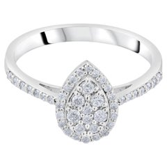 IGI-zertifizierter Statement-Ring mit einem natürlichen Diamanten in Tropfenform (0,30 Karat) aus 14-karätigem Gold